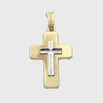 Kreuz Weiß Gelbgold 14ct