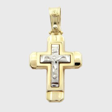 Kreuz Weiß Gelbgold 14ct