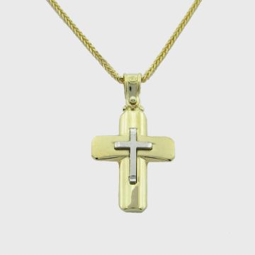 Kreuz Weiß Gelbgold 14ct