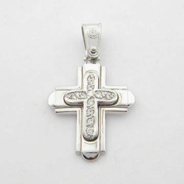 Kreuz Weiß Gelbgold 14ct