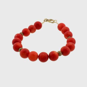Silbernes Armband mit Koralle