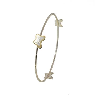 Silberarmband 925 und Gelbgold plattiert