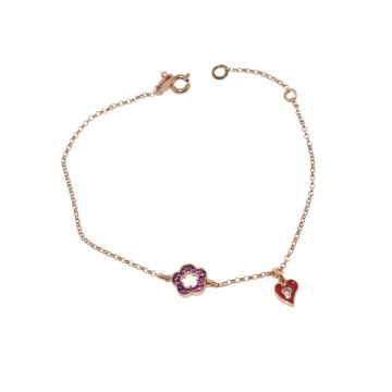 Silver bracelet 925 Rose Gold plated with zirconia stones