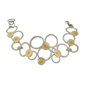 Handgefertigtes Silberarmband 925 und Gelbgold plattiert