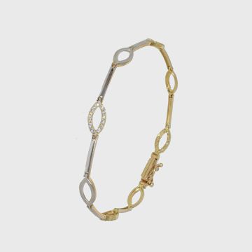 Armband Weiß Gelbgold 14kt