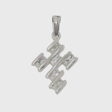 Silber Kreuz 925 mit Zirkon Steinen