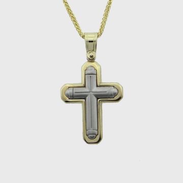 Kreuz Weiß Gelbgold 14ct