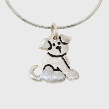 Silver dog-shaped pendant