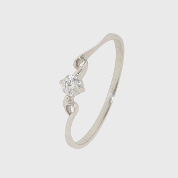 Weißgold Ring 14 Karat mit Zirkon