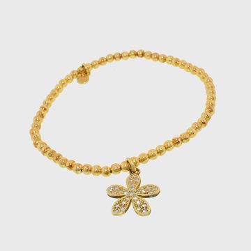 Silver bracelet 925 gold plated with zircon
