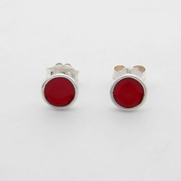 Silver Earrings with Enamel