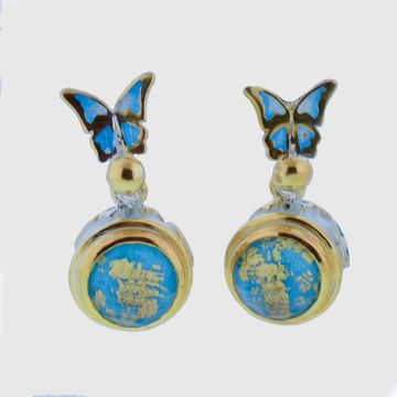Ohrringe Silber mit Gold 22ct