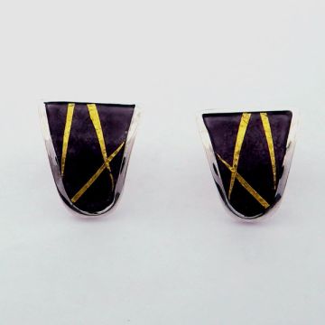 Ohrringe Silber  mit Gold 22kt