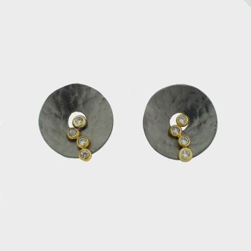 Silber-Ohrringe Gold mit Zirkon Steinen 