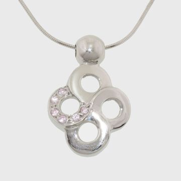 Silber Anhänger mit rosa Zirkon