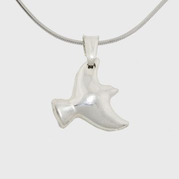 Silver pendant in the shape of a bird 