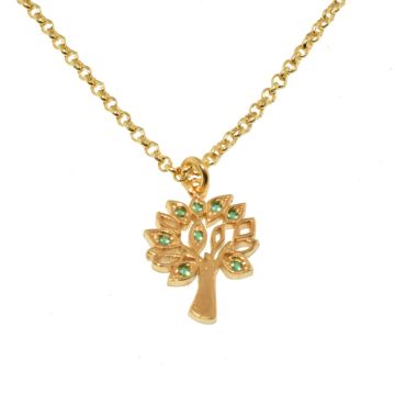 Impressive handmade 24 carat gold-plated silver pendant decorated with precious stone