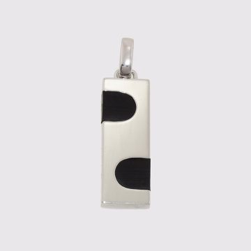 Silver pendant 925 with rubber