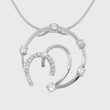 Silver pendant with zircon stones 