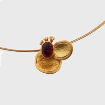 Anhänger Gelbgold 18kt mit Gold kord