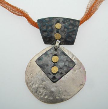 Halskette Silber mit Gold 18ct
