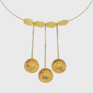 Silber Halskette mit Gold 22 Karat