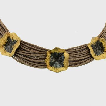 Silber Halskette mit Gold 22 Karat