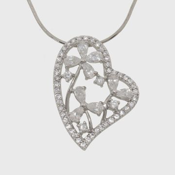 Silber Anhänger mit Zirkon Steinen