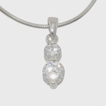 Silver pendant with zircon stones
