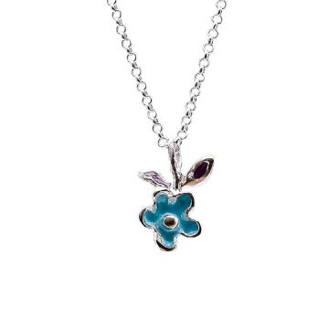 Silver-Enamel Daisy Pendant. In various colors