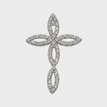 Silber Kreuz 925 mit Zirkon Steinen