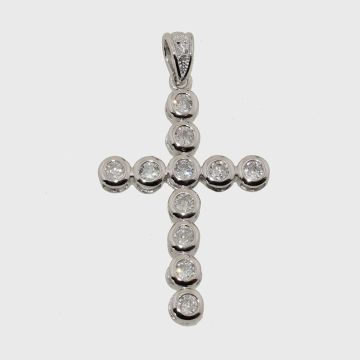 Silber Kreuz 925 mit Zirkon Steinen