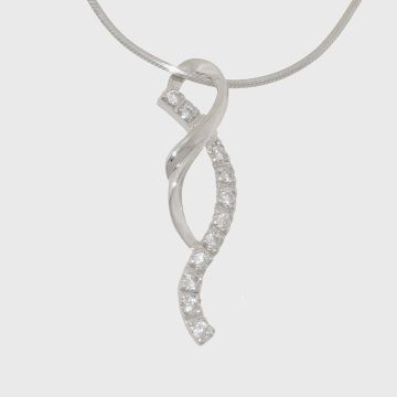 Silver pendant with zircon stones 