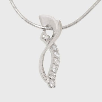 Silver pendant with zircon stones