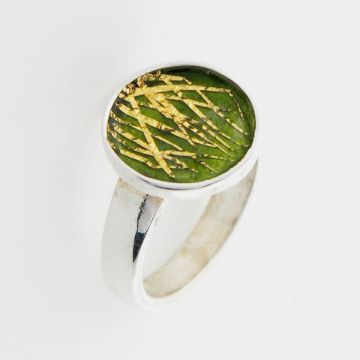 Silver Ring with Gold