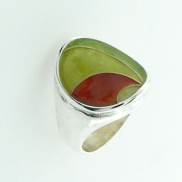 Silver Ring with Gold 22ct