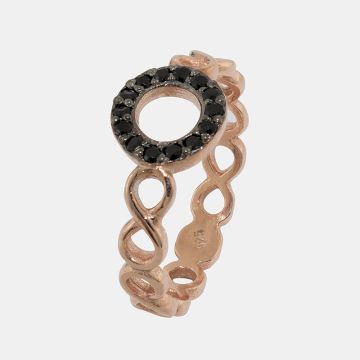 Silver Ring 925 Rose Gold plated with agate 