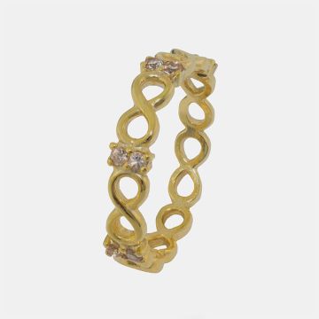 Silberring 925 Gelbgold mit Zirkon überzogen