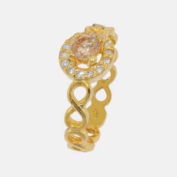 Silberring 925 Gelbgold mit Zirkon überzogen
