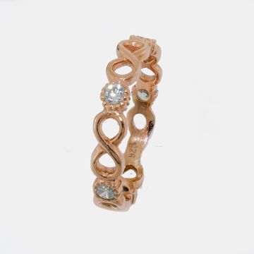 Silver Ring 925 Rose Gold plated with zircon 