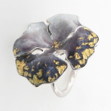Silver Ring with Gold 22ct