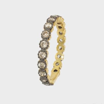 Silberring 925 Gelbgold mit Zirkon überzogen