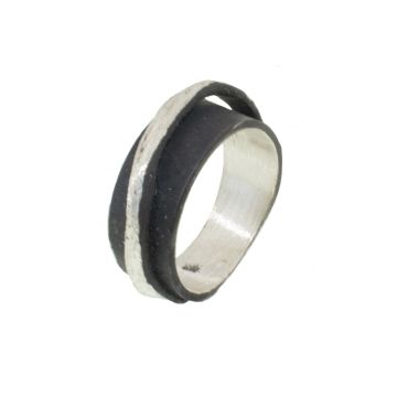 Moderner Silberring 925 Oxidiert