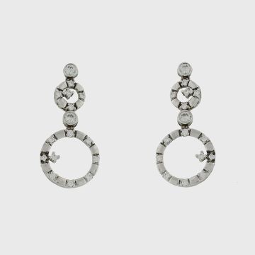 Silver earrings 925 with zircon