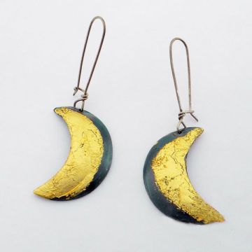 Silver Earrings with Gold 22ct