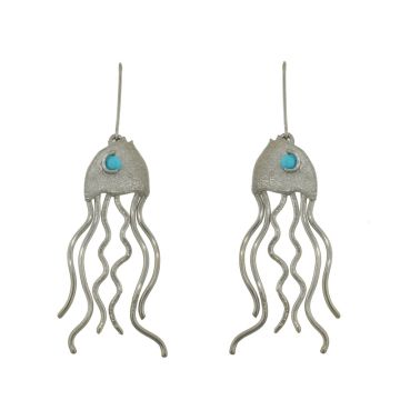 Magnific handmade Silver Earring decorate with precious stones