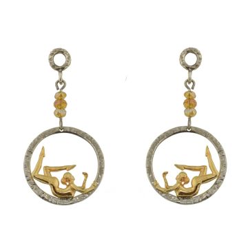 Handmade Silver earrings plated with 24 karat yellow gold