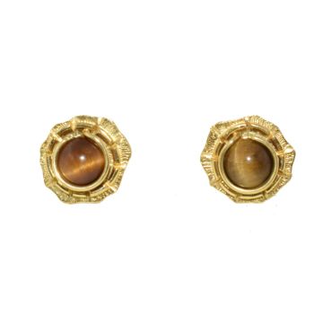 Wunderschöne handgefertigte Silberohrringe mit 24 Karat Goldbeschichtung und Edelsteinen