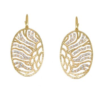 Handgefertigte Silberohrringe 925 vergoldet mit 24 Karat Gold und Zirkoniasteinen