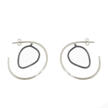 Moderne Silber Ohrringe 925 Oxidiert